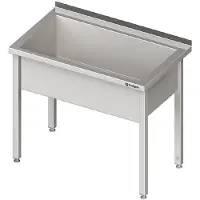 Stalgast Topfspüle mit einem Becken, 1100x700x850 mm, 300 mm Beckenhöhe, mit Aufkantung, verschweißt