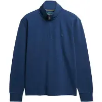 Superdry für Herren. M2014342A Sweatshirt mit halbem Reißverschluss RIB Half blau (S), Lässig, Baumwolle