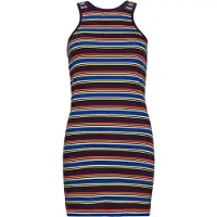 Superdry für Damen. W8011412A Vintage Stripe Racer Logo Kleid braun (S), Lässig, Flieder, Ärmellos / Hosenträger, Bio-Baumwolle, Nachhaltig