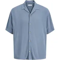 Jack & Jones Kurzarmhemd "JJEJEFF RESORT SOLID SHIRT SS SN" Viskose, loose fit