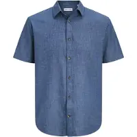 Jack & Jones Kurzarmhemd "JJESUMMER LINEN BLEND SHIRT S/S SN" Baumwolle mit Leinen, regular fit