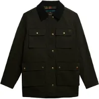 Superdry für Damen. W5011958A Wachsjacke grün (XS), Lässig, Baumwolle