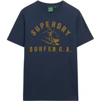 Superdry für Herren. M1012134A Entspanntes navyfarbenes T-Shirt (XXL), Lässig, Baumwolle, Kurzarm, Marine