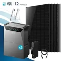 SolarMars Balkonkraftwerk 4000 Watt mit Speicher Anker SOLIX 4 Pro mit 5M MC4 Solarkabel - 6000Wp ‚Äì 12 Module / 2x BP5000 / Balkon