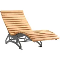 Sotech Gartenliege LOUNGER Komplett-Set 800 mm breit – Stahl verzinkt schwarz, Holzlatten Lärche, Sonnenliege