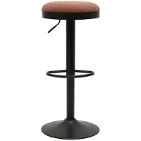 Miliboo - Verstellbare Barhocker aus Chenille-Stoff in erdiger gebrannter Farbe und Metall (2er-Set) THOR