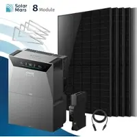 SolarMars Anker SOLIX Solarbank 4 E5000 Pro Balkonkraftwerk Speicher mit 500W Solarmodul Set - 4000Wp ‚Äì 8 Module / 1x BP5000 / Flachdach/Garten/Wand