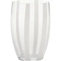 Zafferano Gessato 6er-Set Trinkgläser aus klarem mundgeblasenem Glas mit vertikalen Bändern aus weißer Paste - elegantes handwerkliches Design für den Tisch