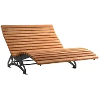 Sotech Gartenliege LOUNGER Komplett-Set 1500 mm breit – Stahl verzinkt schwarz, Holzlatten Thermo-Kiefer, Sonnenliege