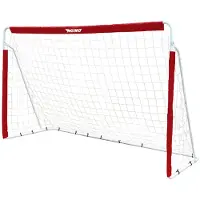 MUWO Einheitsgröße MW-378|Fußballtor aus Stahl 240 x 150 cm rot/weiß