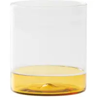Zafferano Filo Bianco 4er-Set Trinkgläser aus mundgeblasenem Borosilikatglas, Incalmo-Technik, transparent und goldgelb, handgefertigtes Design