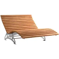Sotech Gartenliege LOUNGER Komplett-Set 1500 mm breit – Edelstahl geschliffen, Holzlatten Thermo-Kiefer, Sonnenliege