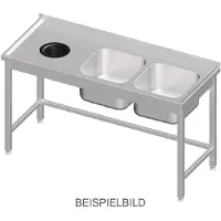 Stalgast Spültisch ohne GB - Abfallloch - 1600x600 - 2xBecken links - AK