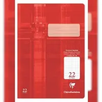 Clairefontaine 25x Schulheft , DIN A4, 16 Blatt, 90g, Lineatur 22 kariert 5x5mm - Rot 331022C