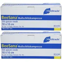 Meditrade Schlitzkompressen 10x10 cm steril 8fach 2x 2x100x2 St Kompressen