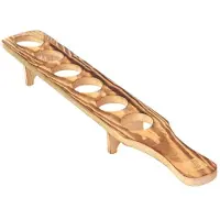 Torribaly Weinglasständer, Serviertablett Aus Holz mit 6 Gläsern, Glasregal, Tequila-Glashalter, Serviertablett für die Bar