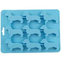 Torribaly Silikon-Dackel-Welpen-FöRmige EiswüRfel-Schokoladen-Keksform, DIY-Haus-EiswüRfelschale, KüChenutensilien-Silikonform, Blau