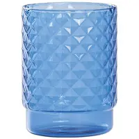 Zafferano Isolano 4er-Set stapelbarer Trinkgläser aus mundgeblasenem Borosilikatglas, blaue Farbe, Diamantdesign für modernen und eleganten Tisch und Bar