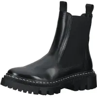 Tamaris Damen Chelsea Boots/ Stiefeletten Schwarz Glattleder Größe: 36