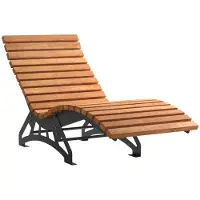 Sotech Gartenliege LOUNGER Komplett-Set 800 mm breit – Stahl verzinkt schwarz, Holzlatten Thermo-Kiefer, Sonnenliege