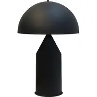 Bamyum Tischleuchte Nachttischlampe mit Kabel Lipeo Schwarz Metall Pilz Lampe