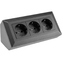 Chilitec 3-fach Steckdosenblock anthrazit 250V/ 16A Aufbaumontage