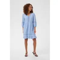 Kaffe Midikleid "Damen Kleid KAcarrie", Damen, Gr. 42, N-Gr, blau (windsurfer), Obermaterial: 88% Viskose CV. 12% Polyamid PA., Kleider Midikleid