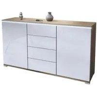 Vladon SIDEBOARD Faro Weiß Hochglanz