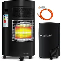 Kesser Gasheizer Keramik 4200 Watt Gas Heizstrahler inkl. Gasdruckregler Gasschlauch - Gasheizofen inkl. Schutzhülle Gasheizgerät, Infrarot Keramikbrenner, Butan- oder Propangasflaschen