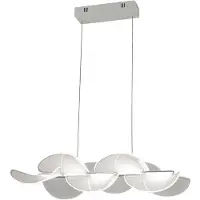 FABAS LUCE Sylvie 30W LED-Pendelleuchte, weiß, in Metall und Methacrylat, modernes Design, 4000 Lumen, warmweißes Licht (3000K), dimmbar mit Phasenanschnitt.