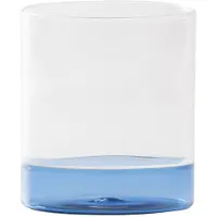 Zafferano Filo Bianco 4er-Set Trinkgläser aus mundgeblasenem Borosilikatglas, klar und blau, Murano-Design für elegante Tischdekorationen