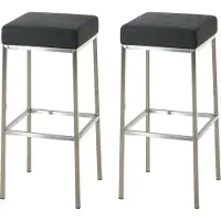 DELUKE 2er Set Barhocker BIDAN - Stoff Dunkelgrau 37x37x80 cm | Barstuhl Mit Lehne Tresenhocker Tresenstuhl Kneipenhocker Kneipenstuhl