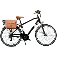Via Veneto E-Bike Classic E-Bike für Herren 28” 6 V, Farbe „Grigio Gallante“, mit Seitentaschen