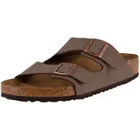 Birkenstock Arizona Birko-Flor Nubuk Sandalen, Grau 43 EU