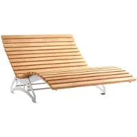 Sotech Gartenliege LOUNGER Komplett-Set 1500 mm breit – Edelstahl geschliffen, Holzlatten Lärche, Sonnenliege