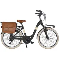 Via Veneto E-Bike Classic Lady 24” 6V Schwarz mit Seitentaschen