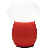 FABAS LUCE Freddy Tischleuchte aus rotem, mundgeblasenem Glas, E27-Fassung (40 W), integrierter Schalter, elegantes und modernes Design - Kollektion Freddy