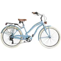 VELOmarche Via Veneto Bici Cruiser „Sun on the Beach Lady“ 26 Zoll, 6 V, hellblau