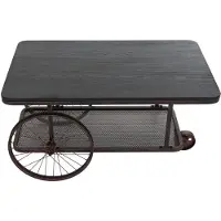 Mendler Couchtisch MCW-Q69, Beistelltisch Sofatisch, Reifen Industrial Retro Holz, 54x100x60cm schwarz, Metall kupferfarben