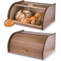 Kadax Brotkasten aus Holz, großer Behälter für Brot, Brötchen, massiv