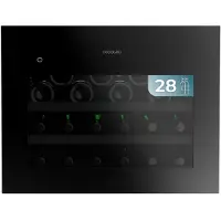 Cecotec Bolero GrandSommelier BI 28000, Weinkühler mit Kompressor, Integriert, 28 Flasche(n), G, Innenbeleuchtung, Schwarz