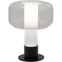 FABAS LUCE Flick Transparente Tischleuchte, Gestell aus Metall und Borosilikatglas, Touch-Dimmer, E14 15W Fassung, IP20 - Flick
