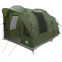 vidaXL Tunnelzelt 3 Personen Olive Grün Polyester und Stahl