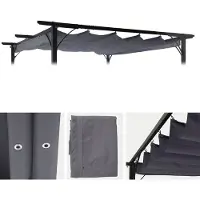 Mendler Ersatzbezug 320x250cm für Dach Pergola Pavillon HWC-C42 3x3m grau