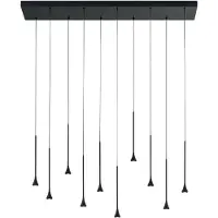FABAS LUCE Susa LED-Pendelleuchte, 10 x 5 W, 4650 lm, 3000 K, dimmbar, in schwarzem Metall, Schutzart IP20, höhenverstellbar bis 200 cm - Susa