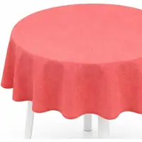 BC-Agentur Bestlivings Gartentischdecke ( Ø140cm / Rot ) Weichschaum – wetterfeste Outdoor Tischdecke mit Paspelband, rutschfest & abwischbar – ideal für Garten, Balkon & Terrasse