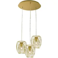 FABAS LUCE Camp Pendelleuchte aus mattgoldenem Metall, Ø 500 mm, modernes Design und elegante Struktur für die Innenbeleuchtung, Schutzklasse 1 IP20