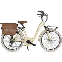 Via Veneto Elektrofahrrad Classic E-Bike Lady 24” 6V Cappuccino-Beige mit Seitentaschen