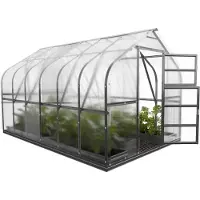 BAUMERA Gewächshaus KLASIKA STANDART 10 (2,5 x 4 m) mit fundament, 6 mm Polycarbonat und dachluken mit automatischen Öffnern.