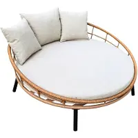Lykke Outdoor-Bett Lounger Deluxe 133x135x38 cm, wetterfest, inkl. 8 cm Kissen